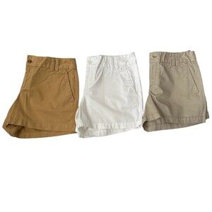 Ann Taylor Loft Lot Of 3 Flat Front Casual Chino Shorts Size 4